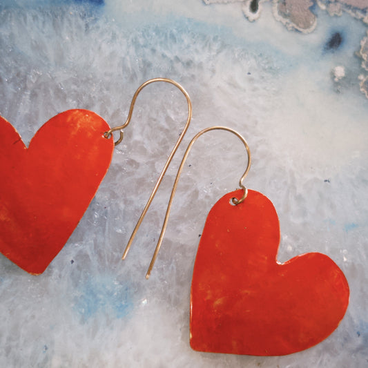 Red Heart Earrings