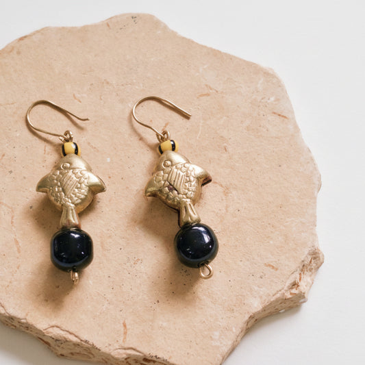 Brass Fish Earrings