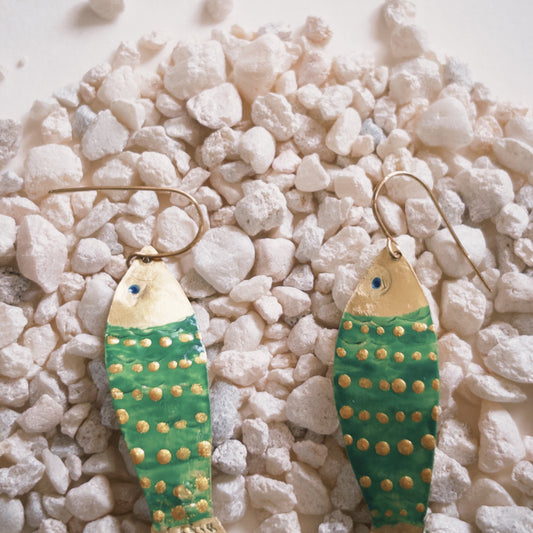 Green Fish Earrings