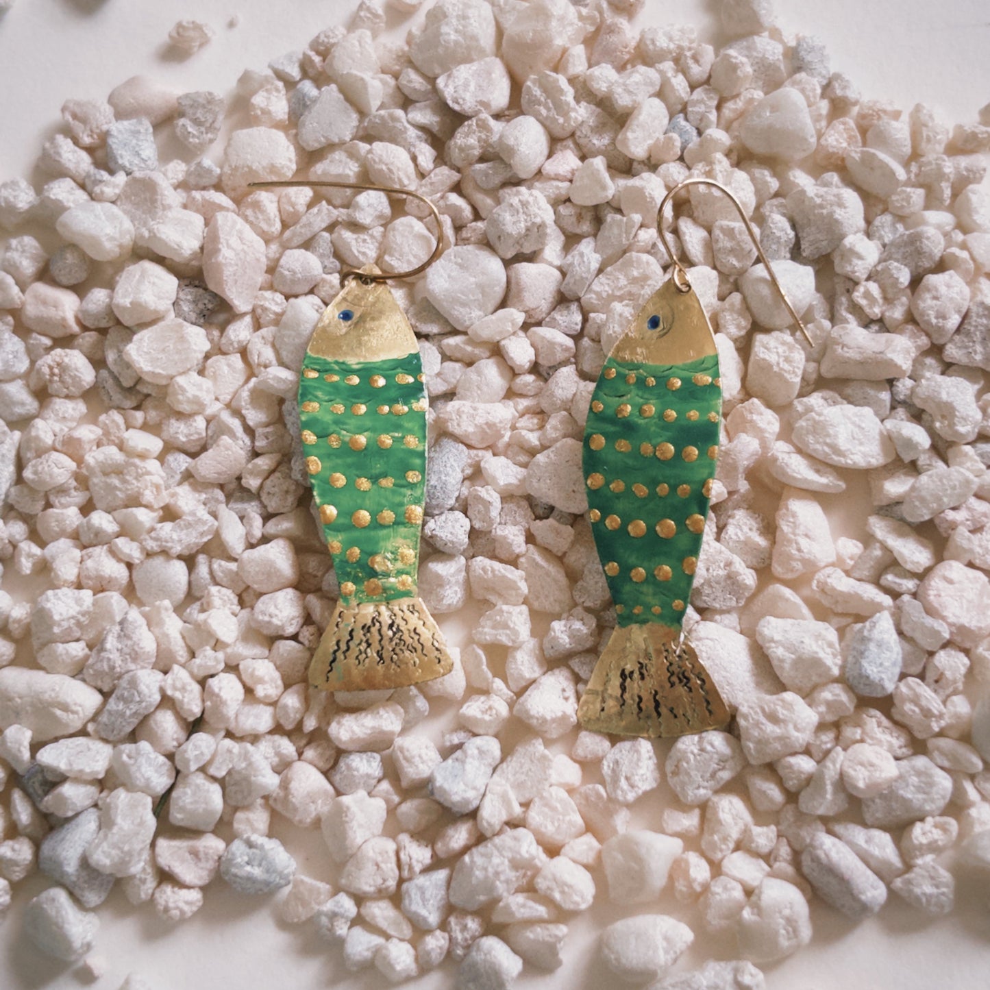 Green Fish Earrings