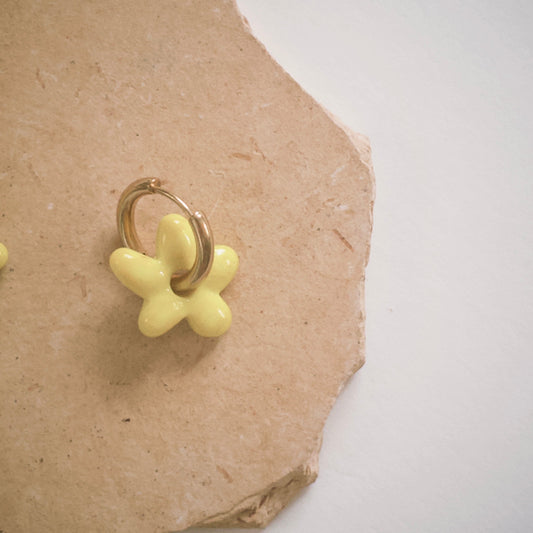 Yellow Flower Earrings