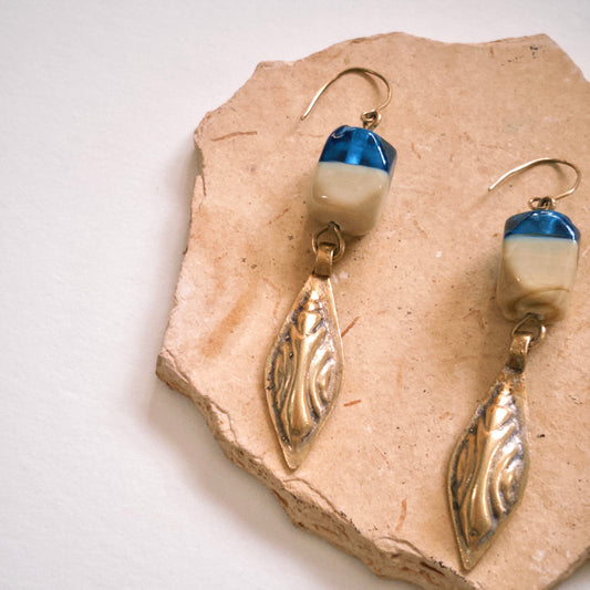 Brass Leaf Earrings