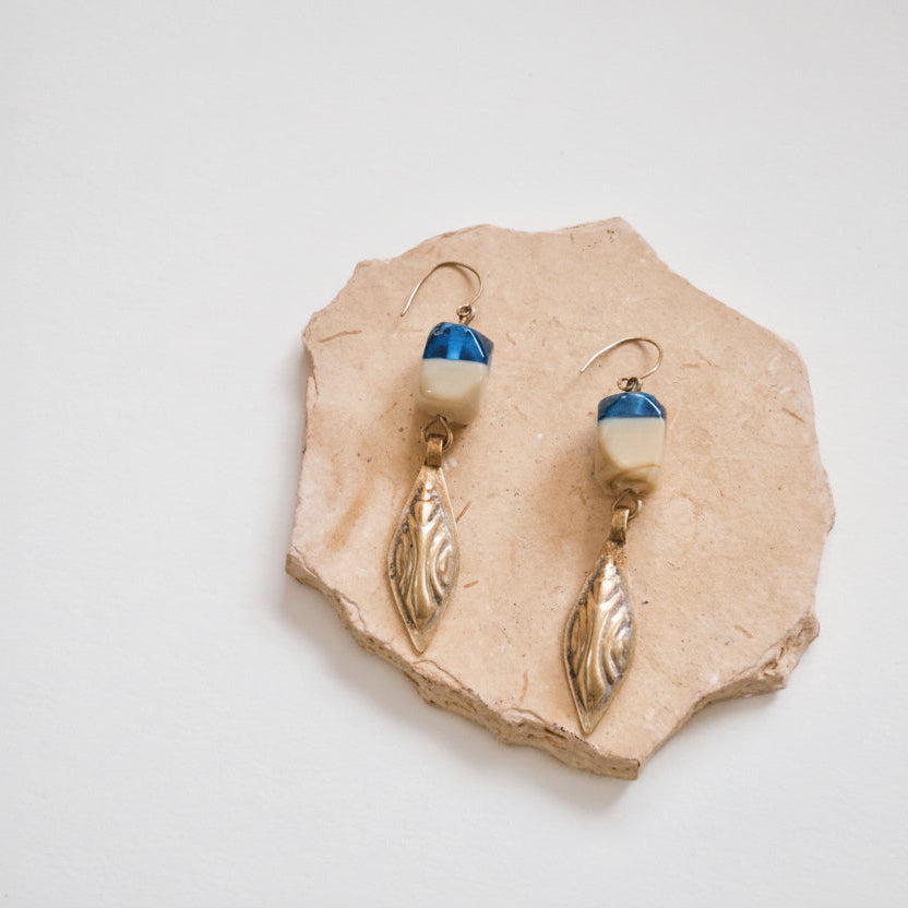 Brass Leaf Earrings