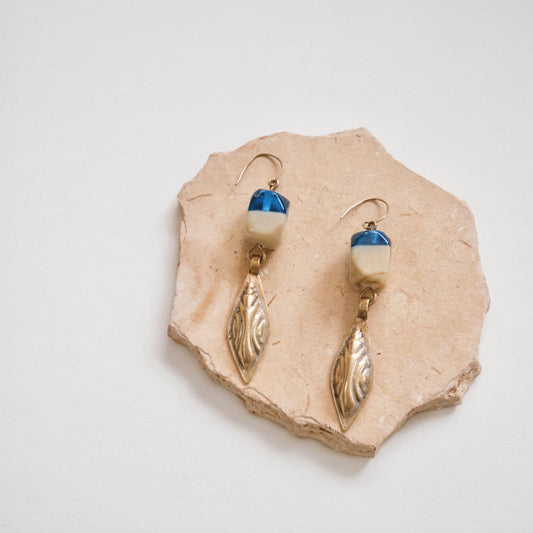 Brass Leaf Earrings